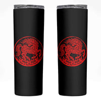 Year of the Fire Horse 1966 2026 Red Graphic Skinny Tumbler 60 Years Chinese Zodiac Horse Vintage Style