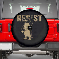 Funny Penguin Resist Spare Tire Cover Against Tariffs Activism Vintage
