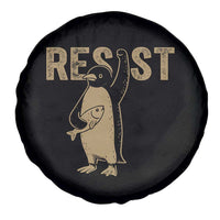 Funny Penguin Resist Spare Tire Cover Against Tariffs Activism Vintage