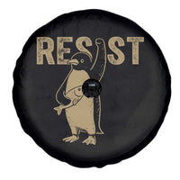 Funny Penguin Resist Spare Tire Cover Against Tariffs Activism Vintage