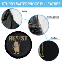 Funny Penguin Resist Spare Tire Cover Against Tariffs Activism Vintage