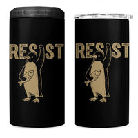 Funny Penguin Resist 4 in 1 Can Cooler Tumbler Against Tariffs Activism Vintage