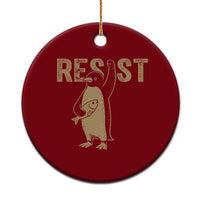 Funny Penguin Resist Ceramic Ornament Against Tariffs Activism Vintage - Wonder Print Shop