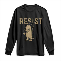 Funny Penguin Resist Long Sleeve Shirt Against Tariffs Activism Vintage