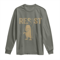 Funny Penguin Resist Long Sleeve Shirt Against Tariffs Activism Vintage