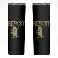 Funny Penguin Resist Skinny Tumbler Against Tariffs Activism Vintage