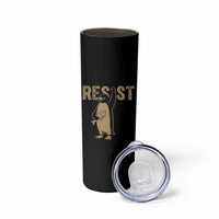 Funny Penguin Resist Skinny Tumbler Against Tariffs Activism Vintage