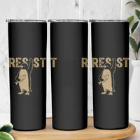 Funny Penguin Resist Skinny Tumbler Against Tariffs Activism Vintage
