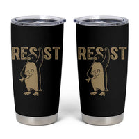 Funny Penguin Resist Tumbler Cup Against Tariffs Activism Vintage