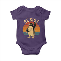 Funny Penguin Resist Baby Onesie Against Tariffs Retro Vintage