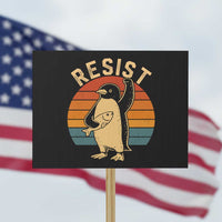 Funny Penguin Resist Protest Sign Against Tariffs Retro Vintage - Wonder Print Shop