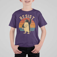 Funny Penguin Resist T Shirt For Kid Funny Penguin Resist Penguins Protest Against Tariffs