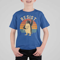 Funny Penguin Resist T Shirt For Kid Funny Penguin Resist Penguins Protest Against Tariffs