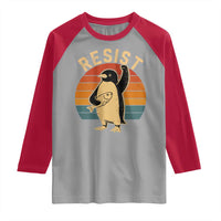 Funny Penguin Resist Raglan Shirt Against Tariffs Retro Vintage