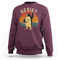 Funny Penguin Resist Sweatshirt Funny Penguin Resist Penguins Protest Against Tariffs