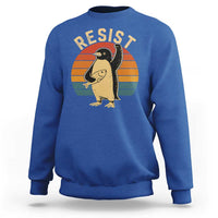 Funny Penguin Resist Sweatshirt Funny Penguin Resist Penguins Protest Against Tariffs