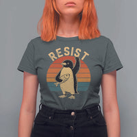Funny Penguin Resist T Shirt For Women Funny Penguin Resist Penguins Protest Against Tariffs