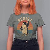 Funny Penguin Resist T Shirt For Women Funny Penguin Resist Penguins Protest Against Tariffs
