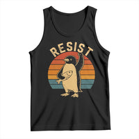 Funny Penguin Resist Tank Top Against Tariffs Retro Vintage