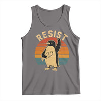 Funny Penguin Resist Tank Top Against Tariffs Retro Vintage