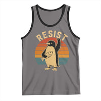 Funny Penguin Resist Tank Top Against Tariffs Retro Vintage