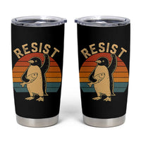 Funny Penguin Resist Tumbler Cup Against Tariffs Retro Vintage