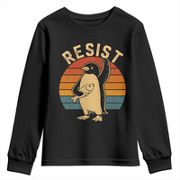 Funny Penguin Resist Youth Sweatshirt Against Tariffs Retro Vintage