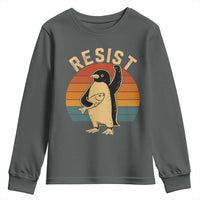 Funny Penguin Resist Youth Sweatshirt Against Tariffs Retro Vintage