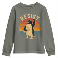 Funny Penguin Resist Youth Sweatshirt Against Tariffs Retro Vintage