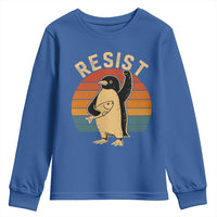 Funny Penguin Resist Youth Sweatshirt Against Tariffs Retro Vintage