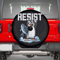 Funny Penguin Resist Spare Tire Cover Against Tariffs Protest