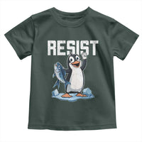 Funny Penguin Resist Toddler T Shirt Against Tariffs Protest