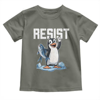 Funny Penguin Resist Toddler T Shirt Against Tariffs Protest