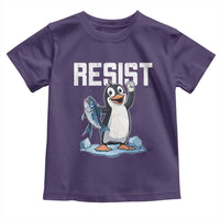Funny Penguin Resist Toddler T Shirt Against Tariffs Protest