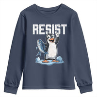 Funny Penguin Resist Youth Sweatshirt Against Tariffs Protest
