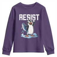 Funny Penguin Resist Youth Sweatshirt Against Tariffs Protest