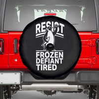 Funny Penguin Resist Spare Tire Cover Frozen Defiant Tired FDT Activism