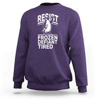 Funny Penguin Resist Sweatshirt Frozen Defiant Tired FDT Activism