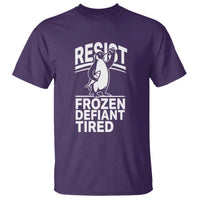 Funny Penguin Resist T Shirt Frozen Defiant Tired FDT Activism