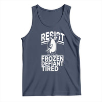 Funny Penguin Resist Tank Top Frozen Defiant Tired FDT Activism