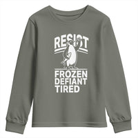 Funny Penguin Resist Youth Sweatshirt Frozen Defiant Tired FDT Activism