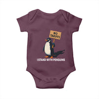 Funny Penguin Resist Baby Onesie No Tariffs I Stand With Penguins