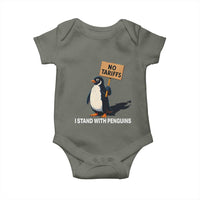 Funny Penguin Resist Baby Onesie No Tariffs I Stand With Penguins