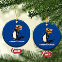 Funny Penguin Resist Ceramic Ornament No Tariffs I Stand With Penguins - Wonder Print Shop