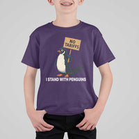 Funny Penguin Resist T Shirt For Kid No Tariffs I Stand With Penguins
