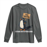Funny Penguin Resist Long Sleeve Shirt No Tariffs I Stand With Penguins