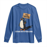 Funny Penguin Resist Long Sleeve Shirt No Tariffs I Stand With Penguins