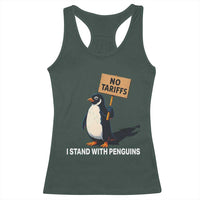 Funny Penguin Resist Racerback Tank Top No Tariffs I Stand With Penguins