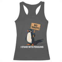 Funny Penguin Resist Racerback Tank Top No Tariffs I Stand With Penguins