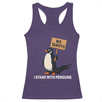 Funny Penguin Resist Racerback Tank Top No Tariffs I Stand With Penguins